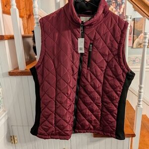 Chebella Women's Quilted Vest - Burgandy and Black